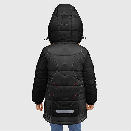 Зимняя куртка для девочки Мото - броня / 3D-Светло-серый – фото 4