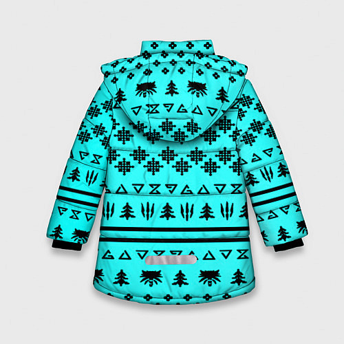 Зимняя куртка для девочки Ведьмак зимний паттерн / 3D-Светло-серый – фото 2