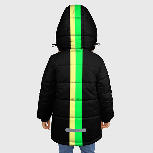 Зимняя куртка для девочки Opel line geometry / 3D-Красный – фото 4