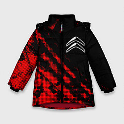 Куртка зимняя для девочки Citroen sport grunge, цвет: 3D-красный