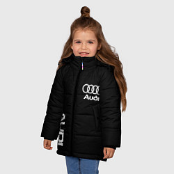 Куртка зимняя для девочки AUDI sport white, цвет: 3D-черный — фото 2