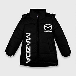 Куртка зимняя для девочки Mazda white logo, цвет: 3D-черный