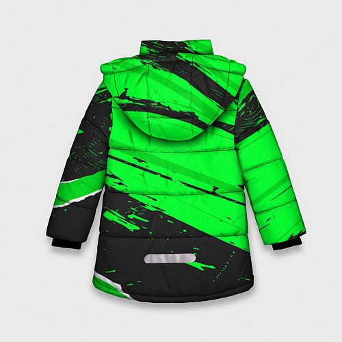 Зимняя куртка для девочки Lamborghini sport green / 3D-Черный – фото 2