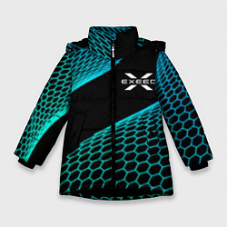 Куртка зимняя для девочки Exeed electro hexagon, цвет: 3D-черный
