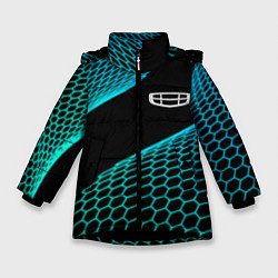 Куртка зимняя для девочки Geely electro hexagon, цвет: 3D-черный