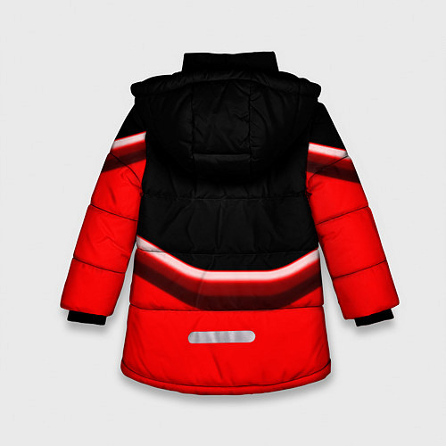 Зимняя куртка для девочки Linkin park geometry line steel / 3D-Черный – фото 2
