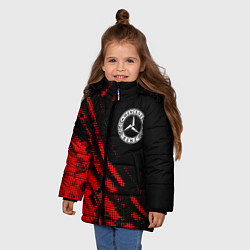 Куртка зимняя для девочки Mercedes sport grunge, цвет: 3D-красный — фото 2