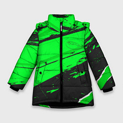 Куртка зимняя для девочки Jaguar sport green, цвет: 3D-черный