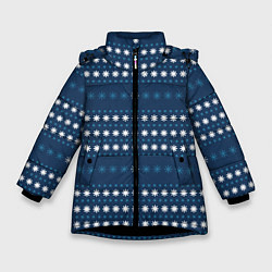 Зимняя куртка для девочки Паттерн с полосками из снежинок