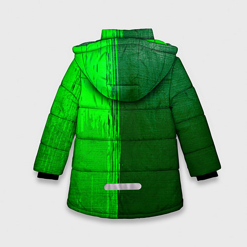 Зимняя куртка для девочки Leeds United - green gradient по-вертикали / 3D-Черный – фото 2