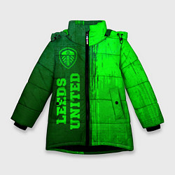 Зимняя куртка для девочки Leeds United - green gradient по-вертикали