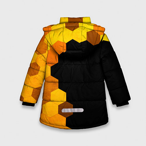 Зимняя куртка для девочки Stumble Guys - gold gradient по-вертикали / 3D-Черный – фото 2