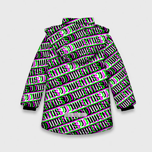 Зимняя куртка для девочки Juventus glitch pattern / 3D-Черный – фото 2