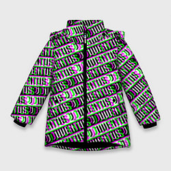 Зимняя куртка для девочки Juventus glitch pattern