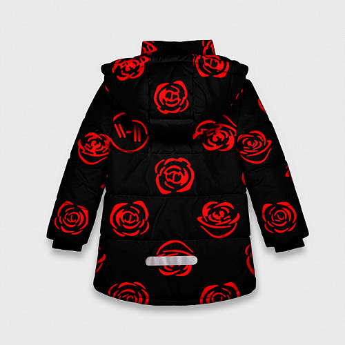 Зимняя куртка для девочки Twenty one pilots rose pattern / 3D-Черный – фото 2