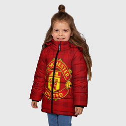 Куртка зимняя для девочки Manchester United, цвет: 3D-красный — фото 2
