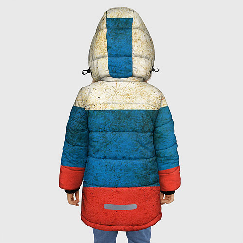 Зимняя куртка для девочки Герб имперской России / 3D-Красный – фото 4