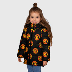 Куртка зимняя для девочки Manchester United Pattern, цвет: 3D-светло-серый — фото 2