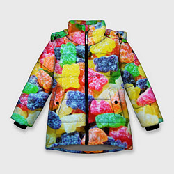 Куртка зимняя для девочки Мармеладные мишки, цвет: 3D-светло-серый