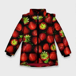 Куртка зимняя для девочки Клубничка, цвет: 3D-красный