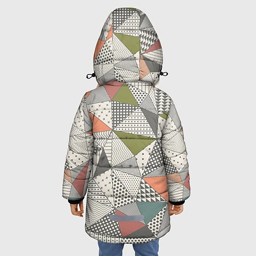 Зимняя куртка для девочки Геометрия / 3D-Красный – фото 4
