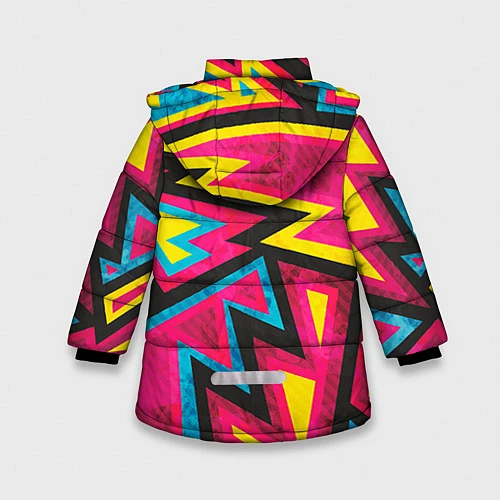Зимняя куртка для девочки Геометрия / 3D-Черный – фото 2