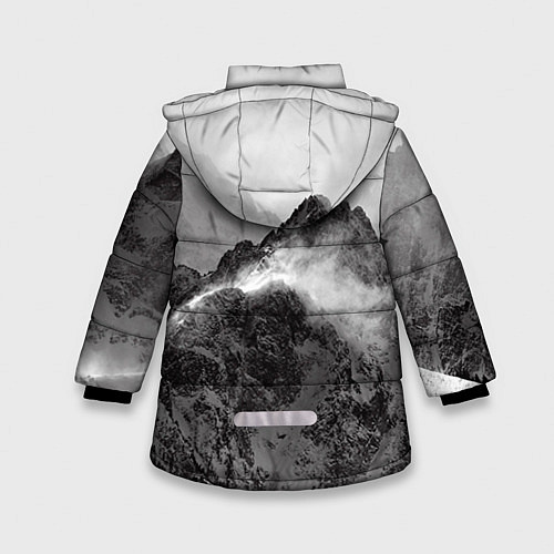 Зимняя куртка для девочки Горы / 3D-Черный – фото 2