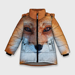 Куртка зимняя для девочки Взгляд лисы, цвет: 3D-светло-серый