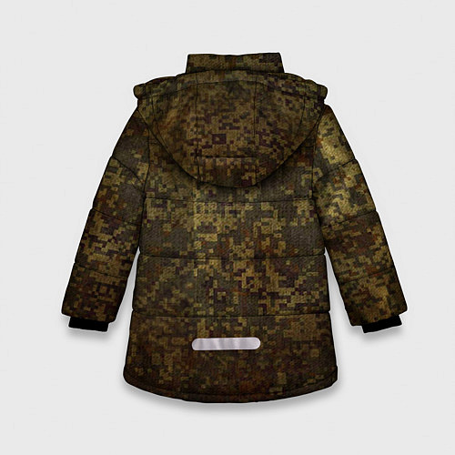 Зимняя куртка для девочки Камуфляж: Россия / 3D-Черный – фото 2