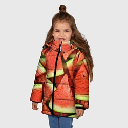Куртка зимняя для девочки Дольки арбуза, цвет: 3D-черный — фото 2