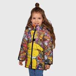 Куртка зимняя для девочки Рай Гомера, цвет: 3D-черный — фото 2
