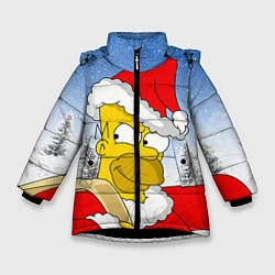 Куртка зимняя для девочки Санта Гомер, цвет: 3D-черный