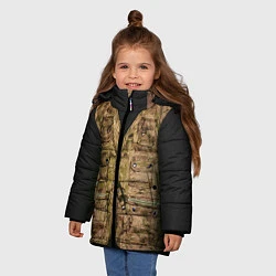 Куртка зимняя для девочки Жилетка охотника, цвет: 3D-черный — фото 2