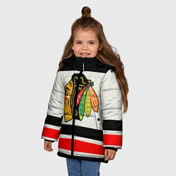 Куртка зимняя для девочки Chicago Blackhawks, цвет: 3D-черный — фото 2