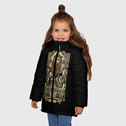 Куртка зимняя для девочки Лев, цвет: 3D-черный — фото 2