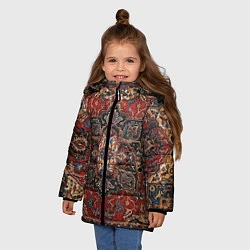 Куртка зимняя для девочки Модный ковер, цвет: 3D-красный — фото 2