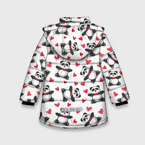 Зимняя куртка для девочки Любимые панды / 3D-Черный – фото 2