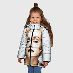 Куртка зимняя для девочки Мадонна, цвет: 3D-светло-серый — фото 2
