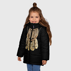 Куртка зимняя для девочки Золотые перья, цвет: 3D-черный — фото 2