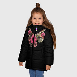Куртка зимняя для девочки Золото и цветы, цвет: 3D-черный — фото 2