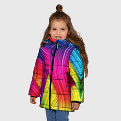 Куртка зимняя для девочки Абстракция цвета, цвет: 3D-красный — фото 2