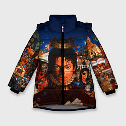 Куртка зимняя для девочки Michael Jackson: Pop King, цвет: 3D-светло-серый