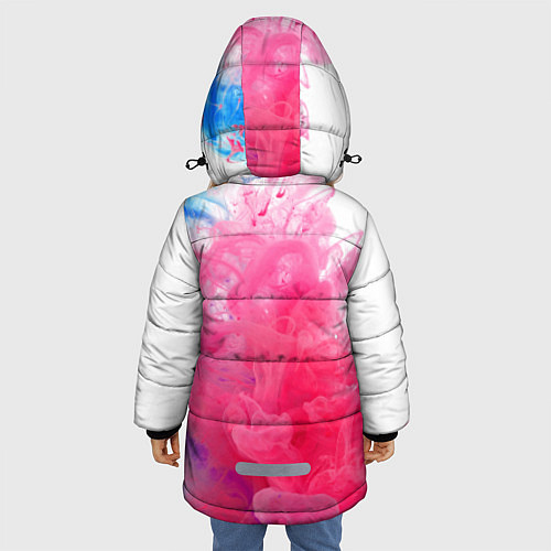 Зимняя куртка для девочки Взрыв красок / 3D-Красный – фото 4