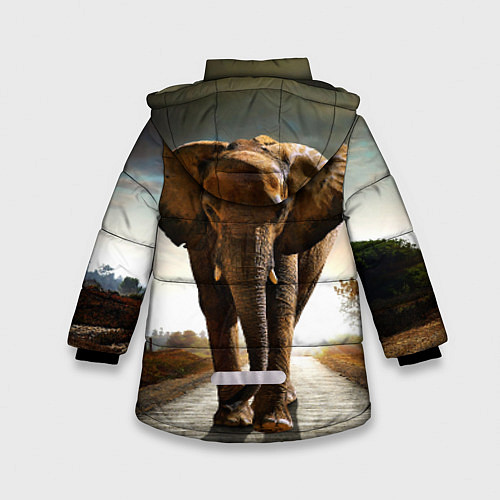Зимняя куртка для девочки Дикий слон / 3D-Черный – фото 2