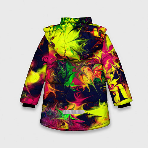 Зимняя куртка для девочки Кислотный взрыв / 3D-Черный – фото 2