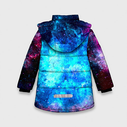 Зимняя куртка для девочки Голубая вселенная / 3D-Черный – фото 2