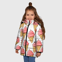 Куртка зимняя для девочки Мороженки, цвет: 3D-черный — фото 2
