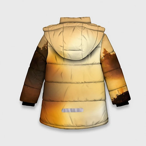 Зимняя куртка для девочки Вечерний рыбак / 3D-Черный – фото 2