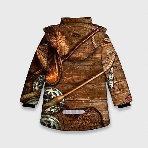 Зимняя куртка для девочки Рыбацкий стол / 3D-Черный – фото 2