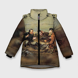 Куртка зимняя для девочки Русские охотники, цвет: 3D-светло-серый